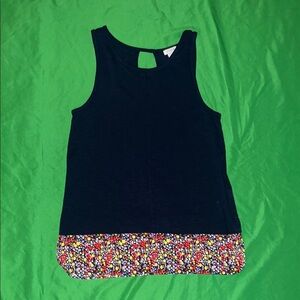 J.Crew Navy Blue Tank Top with Colorful Hem size XS